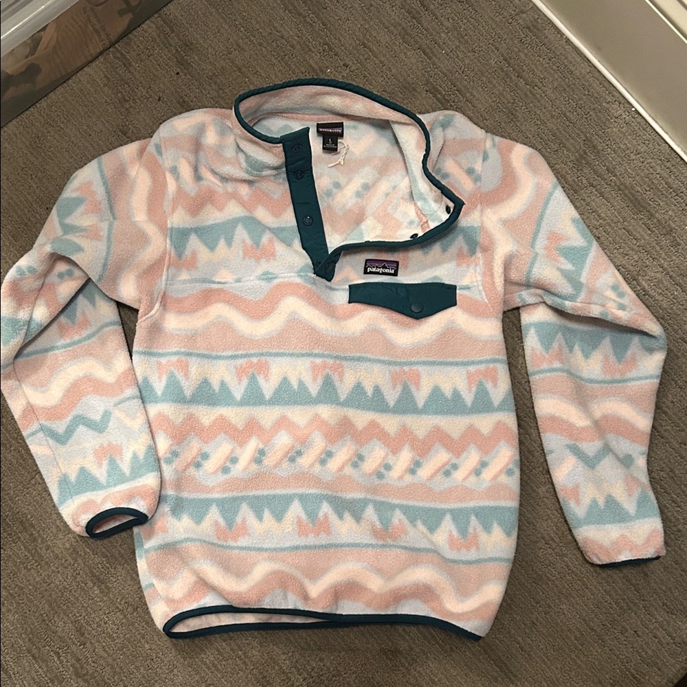 Patagonia Pastel Patterned Fleece Pullover